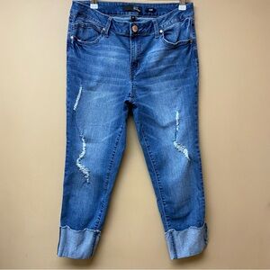 1822 Denim Taylor Distressed Cuffed Capri Jeans | Size 12 EUC Casual Beach Vibe